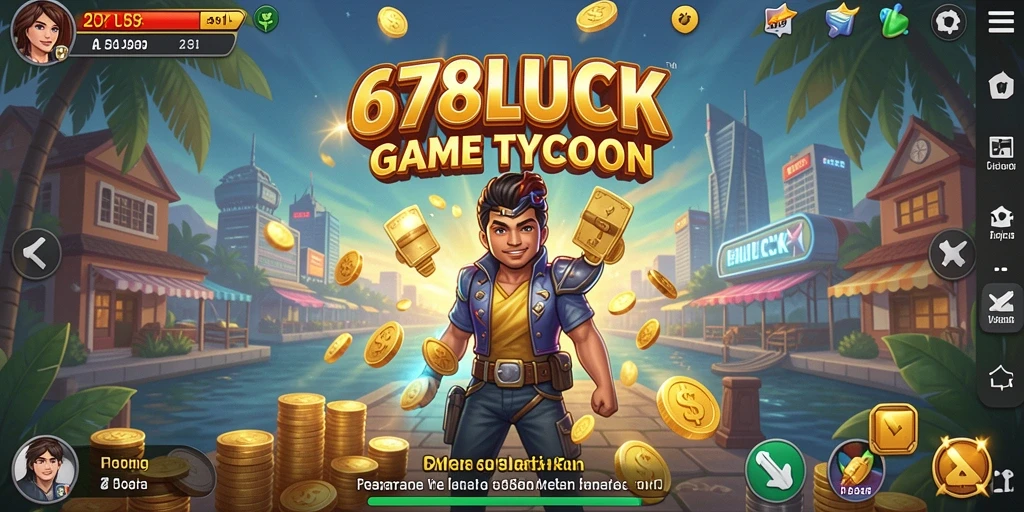 Tampilan gameplay 678LUCK dengan fitur manajemen bisnis yang menarik.