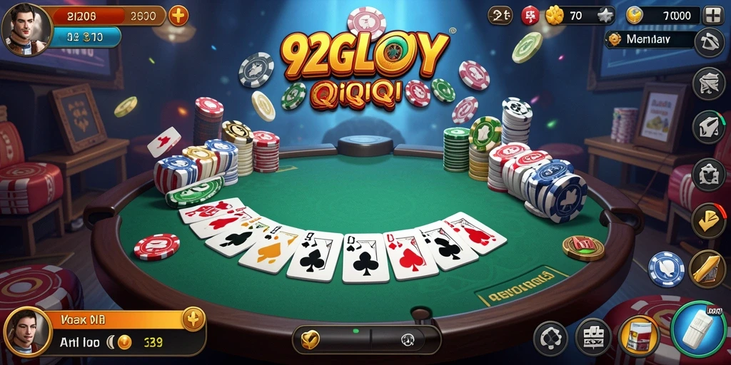 Tampilan gameplay QiuQiu 92GLORY yang seru dan menantang.