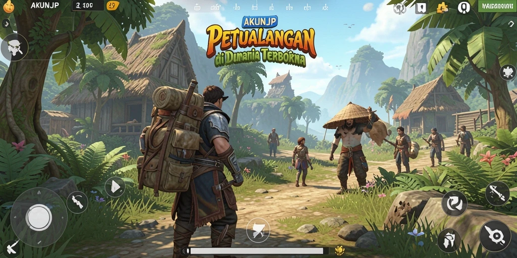 Tangkapan layar dari gameplay AKUNJP yang mendebarkan di dunia terbuka.