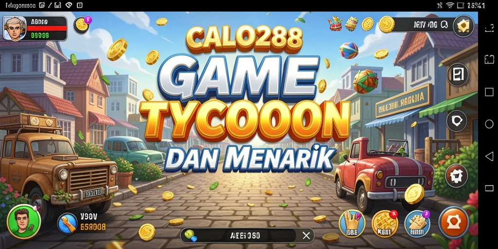 Tangkapan layar gameplay CALO288 yang memperlihatkan manajemen bisnis Tycoon.