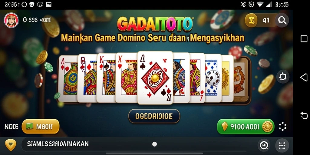 Screenshot utama GADAITOTO menampilkan aksi domino seru.
