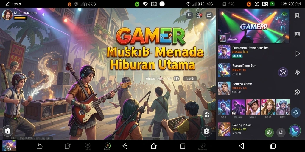 Tampilan gameplay GAMERP yang menggugah semangat musik.