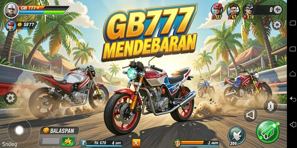 Tampilan gameplay balapan seru dan mendebarkan di GB777.