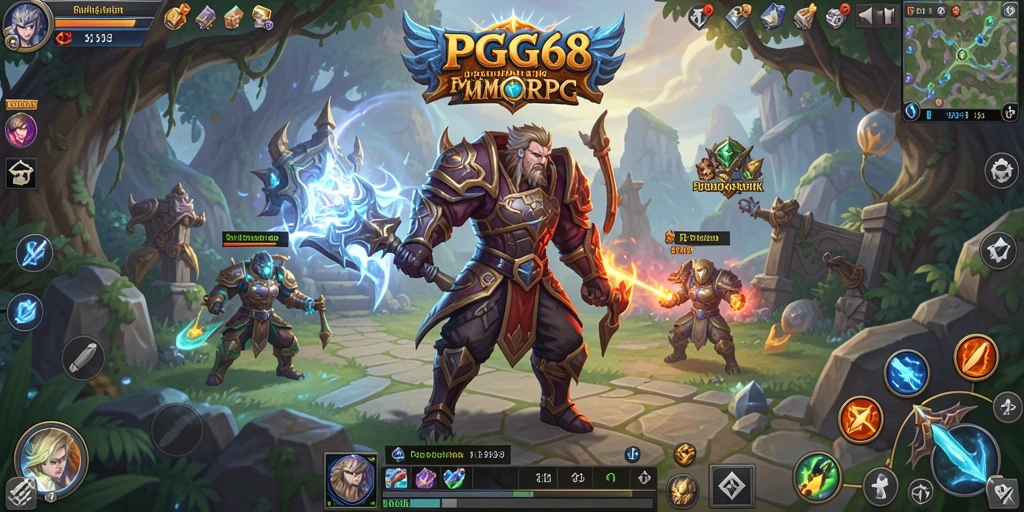 Screenshot gameplay di PGG68 dengan pertarungan epik dan karakter keren.