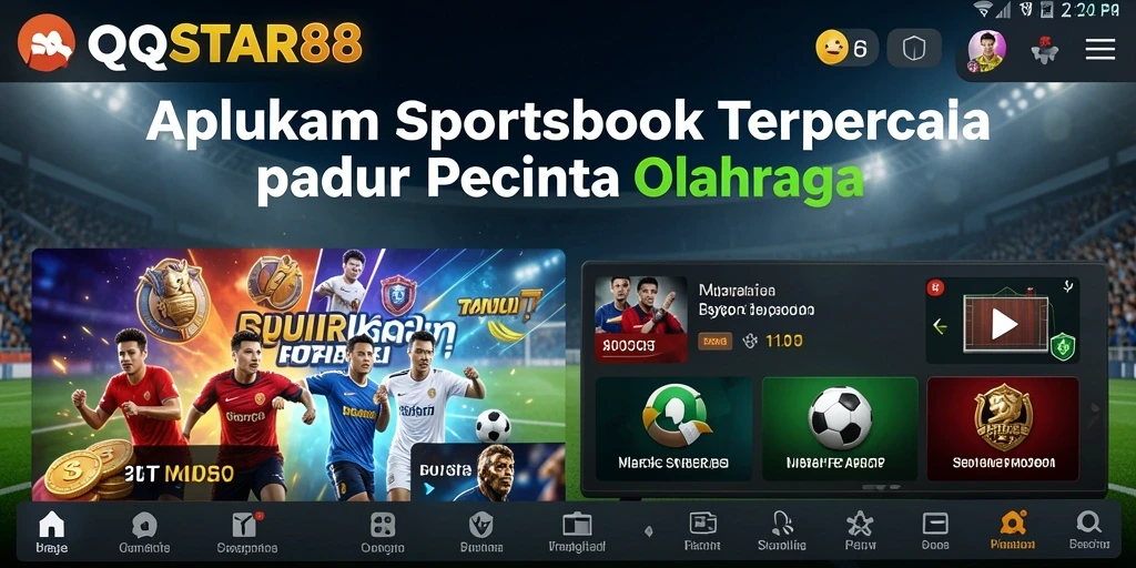 Screenshot gameplay Sportsbook QQSTAR88 dengan taruhan olahraga yang menarik.