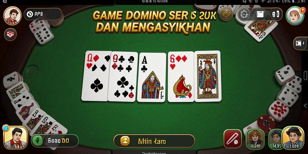 Tampilan permainan domino yang seru dan interaktif di RP8.
