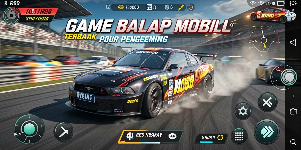 Gameplay balap seru di RR89 dengan mobil yang bertenaga.