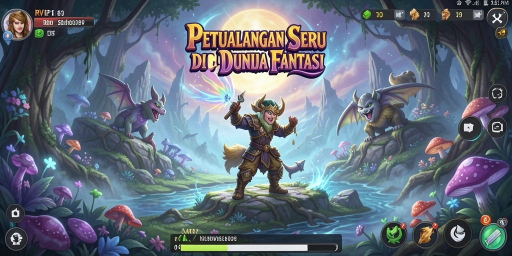 Screenshot utama RVIP1 menampilkan aksi seru dalam petualangan.