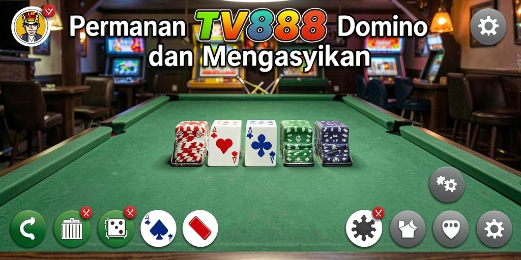 Tampilan seru gameplay Domino di TV888 dengan banyak pemain aktif.